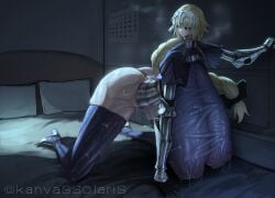 ass big_ass big_breasts big_butt breasts breasts_bigger_than_head canvassolaris fate/grand_order fate_(series) female female_only fgo golden_hair huge_ass huge_breasts hyper_breasts jeanne_d'arc_(fate) legwear sagging_breasts thick_thighs