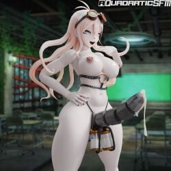 3d big_ass big_breasts big_butt big_penis blonde_hair blue_eyes blurred_background classroom danganronpa danganronpa_v3 dildo erect_nipples female female_only goggles goggles_on_head iruma_miu leaking_cum mostly_nude nipple_piercing pierced_nipples quadraticsfm robotic_penis spike_chunsoft strap-on strapon tagme