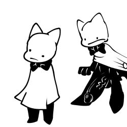 black_body bow bowtie cat_ears feline ghost large_penis male male_only monochrome non-human penis sheet sheet_ghost sketch snappy_snaz toony vein veiny_penis