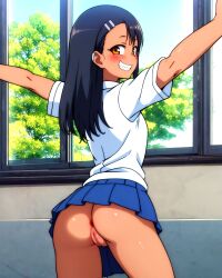 ai_generated ass black_hair breasts censored hayase_nagatoro kujai long_hair naked no_panties nude please_don't_bully_me,_nagatoro pussy skirt