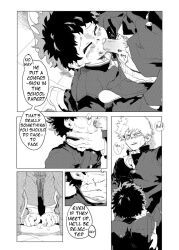 2boys bakugou_katsuki blowjob blush blush_lines boku_no_hero_academia deku doujinshi english_text fellatio gay gay_blowjob gay_domination giving_head izuku_midoriya katsuki_bakugou kneeling_oral_position kosho male male/male male_only midoriya_izuku my_hero_academia oral penis_in_mouth school_uniform schoolboy sucking_penis visible_breath yaoi