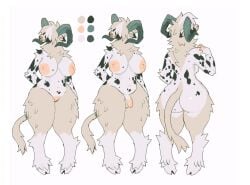 2021 anthro ass balls big_breasts big_butt black_body black_ears black_fur black_spots bovid bovid_horn breasts caprine caprine_horn chubby_anthro chubby_female color_swatch cream_(thorn_paw) curvy_figure dipstick_ears female flaccid front_view full-length_portrait fur futanari genitals goat green_horn gynomorph hair hair_over_eyes hi_res highlights_(coloring) hooves horn intersex leg_markings looking_aside mammal markings model_sheet multicolored_ears navel neck_tuft nipples orange_nipples orange_nose orange_penis orange_pussy penis portrait pussy ram_horn rear_view simple_background slightly_chubby socks_(marking) solo spots spotted_body spotted_fur standing tail tan_background tan_body tan_ears tan_fur tan_hair tan_neck tan_tail thorn_paw tuft voluptuous white_body white_fur white_hair white_highlights white_hooves