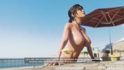 3d abs beeg3d big_breasts breasts brown_hair female female_focus female_only fit fit_female lara_croft lara_croft_(survivor) light-skinned_female muscles necklace nipple_piercing nipples nude nude_female ponytail pool poolside red-tinted_eyewear solo solo_female sunglasses tattoo tattoos tinted_eyewear tomb_raider wet wet_body wet_skin