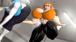 3d 3d_(artwork) \r\nwii_fit_trainer_(female) animal_humanoid anthro ass_window big_ass big_balls big_breasts big_penis bigger_futa boob_window bulge cephalopod cephalopod_humanoid clothed female fuckgirl futanari huge_ass huge_breasts humanoid inkling inkling_girl kaori_(splatoon) lordscrubart mask_(marking) nintendo no_underwear penis pointy_ears pseudo_hair smaller_female splatoon splatoon_(series) sports_bra sportswear squid tentacle tentacle_hair wii_fit wii_fit_trainer yoga yoga_pants yoga_pose