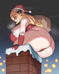 1girls alternate_ass_size alternate_breast_size big_ass big_breasts big_butt blonde_hair blue_eyes blushing chimney christmas cynthia_(pokemon) fat_ass female female_only huge_ass large_ass large_breasts long_hair looking_back nintendo panties pokemon santa_hat solo solo_female solo_focus stuck stuck_in_chimney thick_thighs thighs wide_hips ytrall