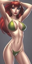 ai_generated bad_anatomy bad_art bikini cute female marvel marvel_comics mary_jane_watson panties