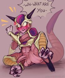 alien alien_humanoid angry dragon_ball dragon_ball_super dragon_ball_z frieza frieza_(first_form) male male_only monsterdongles penis surprised