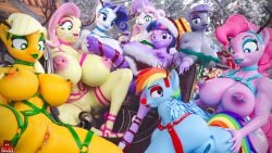 1futa absurd_res animal_genitalia anthro anus applejack_(mlp) areola ass biped bodily_fluids breasts clothed clothing cum equid equine female female/female fluttershy_(mlp) forsaken_(artist) friendship_is_magic ftg_crossgender fti_crossgender futanari genital_fluids genitals group gynomorph hasbro hi_res horn intersex mammal maud_pie_(mlp) my_little_pony nipples penis piercing pinkie_pie_(mlp) pussy rainbow_dash_(mlp) rarity_(mlp) rule_63 sibling_(lore) sister_(lore) sisters_(lore) spread_legs spreading sweetie_belle_(mlp) unicorn