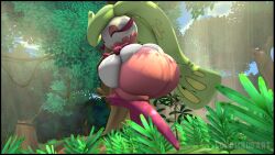 3d 3d_(artwork) big_ass breastless casual casual_nudity clothed female female_only huge_ass lordscrubart nintendo no_underwear pokémon_(species) pokemon pokemon_(species) shortstack tsareena