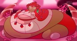 1girls bbw blob cookie_run female lifelinelemons obese obese_female pomegranate_cookie red_hair ssbbw wide_hips
