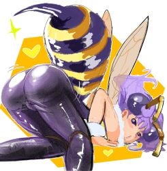 1girls antennae ass ass_focus ass_shake ass_up bee bending_over blush bug_girl clothing darkstalkers forbiddenchees8 looking_at_viewer looking_back presenting_ass presenting_hindquarters pussy_outline q-bee stinger suggestive_pose tight_pants vampire_(game) wings