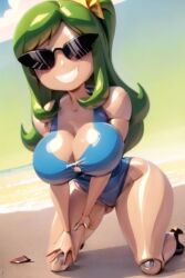 ai_generated armpits ass bimbo bimbo_body bimbofication bimbofied body_modification breasts daiyousei dollification female high_heels implied_transformation knick_knack npg8993 permanent_smile smile sunglasses sunnification thick_thighs thin_waist touhou transformation wide_hips