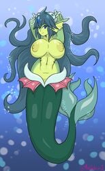 female giga_mermaid mermaid mobile-kun pinup shantae smooth_skin topless underwater wayforward