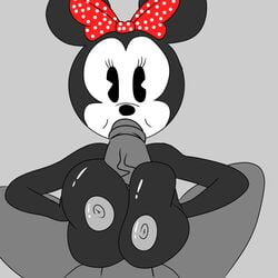 1boy 1girls anthro anthro_on_human big_breasts black_body bluebanana_(artist) disney fellatio female huge_breasts human interspecies large_breasts male minnie_mouse mouse nude paizufella paizuri penis sex straight titfuck titjob