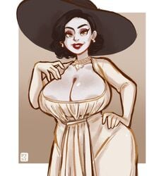 alcina_dimitrescu black_hair creampuff_myne huge_breasts resident_evil resident_evil_8:_village white_skin