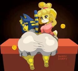 2021 2girls :o animal_crossing animal_ears animated ankha ankha_(animal_crossing) anthro ass ass_focus beige_skin bell blonde_hair blue_hair blush bob_cut bouncing_ass bracelet breasts cameltoe canine cleavage curvaceous derpyharpy dog_girl dog_tail doubutsu_no_mori duo egyptian embarrassed eyebrows_visible_through_hair eyeshadow feet feline female female_only fluffy_tail furry hair_bell hair_ornament half-closed_eyes huge_ass isabelle_(animal_crossing) jewelry large_breasts looking_back makeup medium_hair multicolored_hair multiple_girls nairu_(doubutsu_no_mori) nintendo plump plump_ass shiny shiny_hair shizue_(doubutsu_no_mori) short_hair shortstack smile spanking tail teeth thick_thighs thighs tied_hair tight_clothes two-tone_hair viewed_from_behind wide_hips yellow_skin yuri