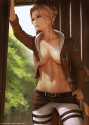 1girls abs annie_leonhardt attack_on_titan female female_only muscles muscular muscular_female solo yupachu