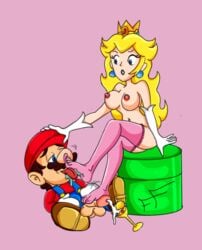 feet_licking feet_sniff femdom foot_fetish foot_folk foot_lick foot_sniffing foot_worship footjob mario mario_(series) nintendo pink_toenails princess_peach thighhighs