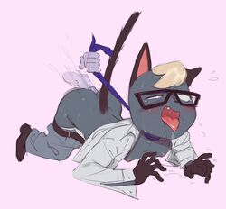 2020 ahe_gao anal anal_sex animal_crossing anthro anthro_penetrated balls blonde_hair blush bodily_fluids clothed clothing cute_fangs disembodied_hand disembodied_penis domestic_cat drooling duo eyewear felid feline felis fucked_silly fur genitals glasses grey_body grey_fur hair hi_res lacryboy leash leash_pull looking_pleasured male male/male male_penetrated male_penetrating male_penetrating_male mammal melanpsycholia neck_grab necktie necktie_pull nintendo nipples open_shirt pants_down partially_clothed penetration penis raised_tail raymond_(animal_crossing) rough_sex saliva sex shirt tongue tongue_out topwear video_games