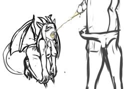 akhlys demon_girl female gargoyle kneeling kneeling_female oral peeing peeing_in_mouth submissive_female urinating_male urine urine_in_mouth watersports wings