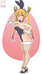 bunnysuit cheesestyx clothed female_only maid_headdress miss_kobayashi's_dragon_maid orange_hair tagme tohru_(dragon_maid) wink