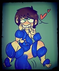 dark_brown_hair edd_(eddsworld) eddsworld green_eyes hearts male_only male_penetrating tentacle tentacle_sex