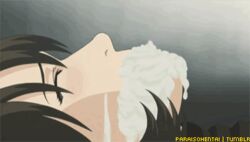 animated black_hair blowjob cum cum_in_mouth cumshot erect_penis erection fellatio natsukawa_machiko oral oral_creampie oral_sex panchira_teacher partial_male sехual teacher teacher_and_student