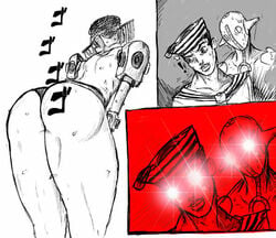 funny glowing_eyes jojo's_bizarre_adventure jojolion josuke_higashikata_(jojolion) male_only meme soft_&_wet speed_king teeth_gap tight_clothing underwear ゴゴゴゴゴ