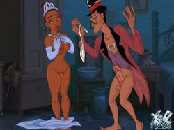 african african_female african_male collar dark-skinned_male disney disney_princess dr._facilier melanin nipples nude panties penis the_princess_and_the_frog tiana xl-toons.com