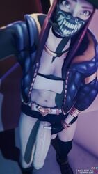 1futa 3d 3d_(artwork) akali belt bra cap choker dickgirl foreskin futa_only futanari hand_on_penis headset holding holding_penis huge_cock intersex intersex_only jacket k/da_akali k/da_series league_of_legends long_hair mask netfuta penis penis_grab penis_out penis_to_the_knees presenting presenting_penis purple_eyes purple_hair render rings riot_games selfie source_filmmaker stockings veiny_penis