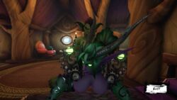 3d animated auril_(artist) blizzard_entertainment dragon_aspect female gif goblin goblin_male green_dragonflight horde male night_elf night_elf_building small_dom_big_sub warcraft world_of_warcraft ysera