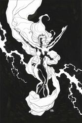 1girls female female_only frank_cho marvel marvel_comics monochrome ororo_munroe solo storm_(x-men) straight_hair tagme tiara x-men