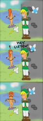 clothing comic humor link link_(ocarina_of_time) malon navi ocarina_of_time peeping skirt straight_hair the_legend_of_zelda