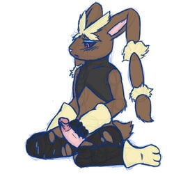 erection furry lopunny mega_lopunny mega_pokemon no_humans pantyhose pink_eyes pokemon pokemon_(game) pokemon_(species) pokemon_oras