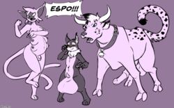 6_breasts after_transformation angry annoyed anthro balls bell bell_collar big_balls big_balls_small_penis black_sclera bobcat bovid bovine breasts cattle cheetah collar eeveelution espeon felid feline feral furry futa_with_male futanari genitals group gynomorph halcy0n hi_res horn huge_balls hyper hyper_balls hyper_genitalia intersex lynx male mammal multi_breast nintendo nude penis pokémon_(species) pokemon pokemon_(species) smile standing video_games