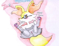 anus ass blush blushed braixen female genitals hi_res inner_ear_fluff katsurokurosaki nintendo no_humans pokémon_(species) pokemon pokemon_(species) pussy spread_legs spreading tuft video_games