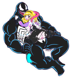 1boy 1girls alien anus areolae ass black_body blonde_hair blush bodily_fluids breasts claws clothing crotchless damaged_clothes domination duo exposed_ass exposed_breasts exposed_pussy fangs female female_on_top femsub genitals green_eyes gwen_stacy hair hairband hi_res huge_breasts human humanoid interspecies large_ass lost_clothes male male_domination maledom mammal marvel marvel_comics muscular muscular_male on_top open_mouth open_smile pussy saliva simple_background smile spider-gwen spider-man_(series) straight straight_hair submissive submissive_female sugarbeasts-07 suit symbiote teeth tongue tongue_out vagina venom venom_(marvel) white_background wide_hips yellow_hair