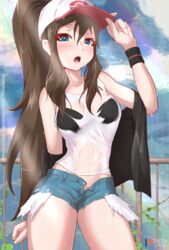 1girls female_solo hat hilda_(pokemon) human human_solo nintendo no_nipples no_nipples_visible no_penetration no_penis no_sex no_visible_genitalia no_visible_nipples pokemon pokemon_bw rilex_lenov shorts solo solo_female tagme