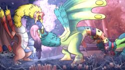 16:9 bird_wyvern capcom collar dragon male monster_hunter pukei-pukei respecies tongue transformation trevor-fox_(character) video_games widescreen wyvern