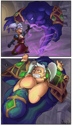 big_penis breasts comic demon earrings endured_face gnome green_eyes large_insertion large_penis monster nipples panties panties_aside penis rape shockir shortstack size_difference stomach_bulge vaginal_penetration warcraft white_hair world_of_warcraft