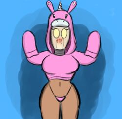 big_breasts brown_skin cosmiccrunch cute fempyro hoodie lightbulb pyro pyro_(team_fortress_2) source_request team_fortress_2 thong