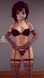 1girls 3d 9:16 animated brown_hair epiccino hands_on_hips large_breasts lingerie masturbation milestone_celebration mp4 music nude ruby_rose rwby shorter_than_30_seconds silver_eyes solo solo_female sound tiktok tiktok_overlay vertical_video video