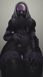 1girls big_breasts bodysuit breasts cameltoe female female_only helmet impracticalart large_breasts mass_effect nonude quarian solo tali'zorah_nar_rayya wide_hips