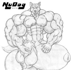 2005 abs alaskan_malamute anthro balls big_balls big_muscles big_penis big_sheath canid canine canis domestic_dog extreme_muscles genitals greyscale huge_balls huge_cock huge_muscles huge_sheath hyper hyper_balls hyper_genitalia hyper_muscles hyper_penis hyper_sheath large_sheath looking_at_viewer male male_only mammal monochrome muscular muscular_male nipples nordic_sled_dog nudog pecs penis sheath sketch solo spitz uncut