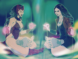 barefoot breasts duo feet female marvel scamwich scarlet_witch soles toes wanda_maximoff