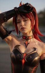 1girls ai_assisted ai_generated anran armpits overwatch sweat