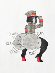 clapping_cheeks huge_ass robot_commander_(bingbingzi) shortstack thick_thighs twerking