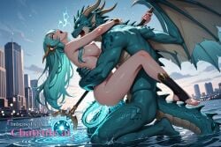 1girl 4k_resolution ai_assisted ai_generated anal_sex angry aqua_eyes aqua_hair attack barefoot barely_clothed blurry_background brave city double_penetration dragon_girl fighting_stance foot_fetish from_side full_body_view glowing holding_staff light_particles mature_female naked_pussy orb perfect_anatomy perky_breasts rough_sex science_fiction serious sex_from_behind staff toeless_legwear uncensored vaginal_sex weapon