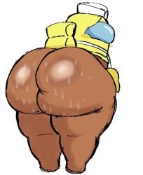 among_us among_us_(series) ass_dent big_ass cheesetomato fat_ass nervous sweat sweaty_ass thick_thighs yellow_(among_us)