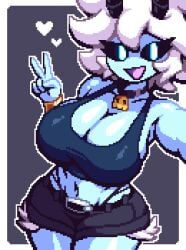 1girls breasts fanart fanart_from_twitter female female_only finchesnbitches oc original_character peace_sign pixel_(artwork) pixel_art selfie tagme tagme_(character) the_rod26 thighs white_hair